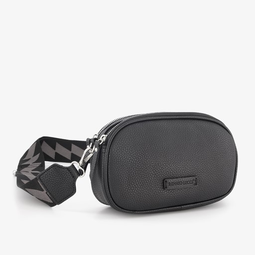 Dames schoudertasje met print zwart