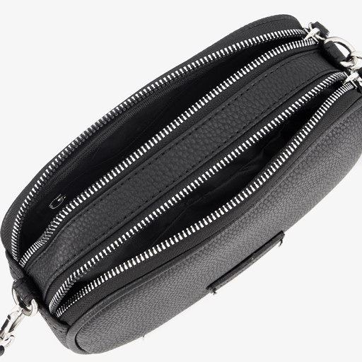 Dames schoudertasje met print zwart