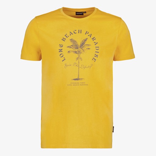 Heren T-shirt met opdruk geel