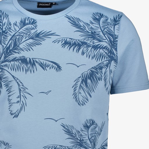 Heren T-shirt met palmbomen blauw