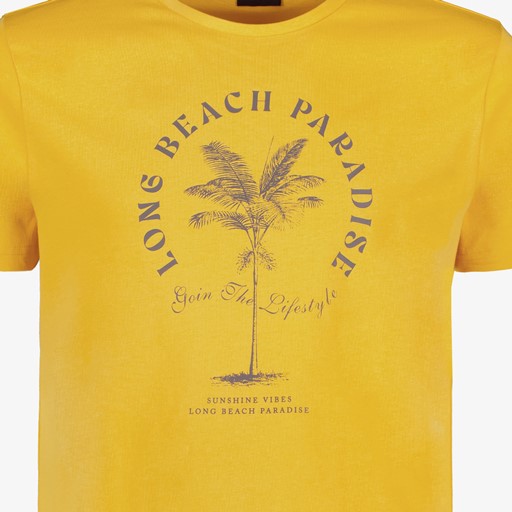 Heren T-shirt met opdruk geel