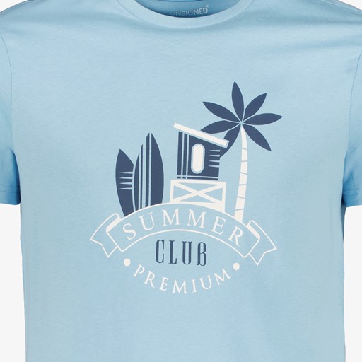 Heren T-shirt met opdruk lichtblauw