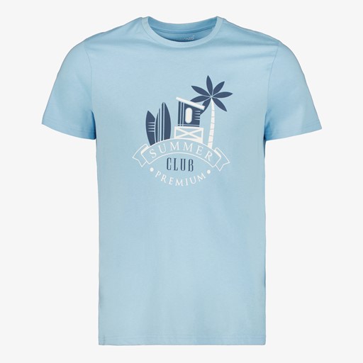 Heren T-shirt met opdruk lichtblauw