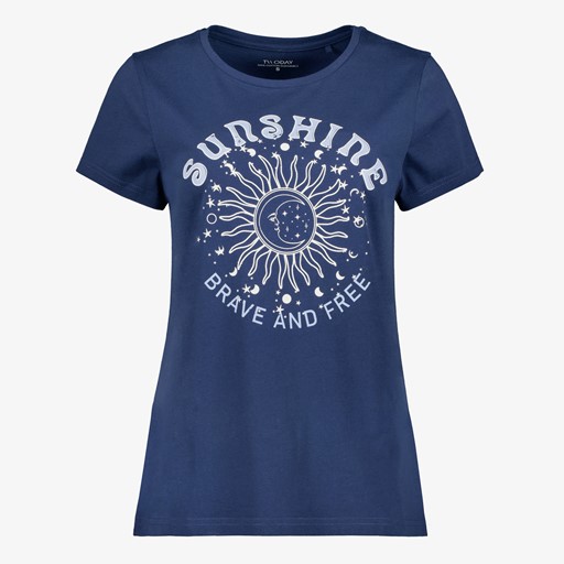 Dames T-shirt met tekstopdruk blauw