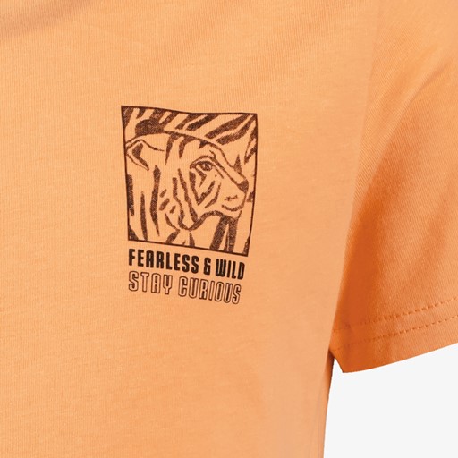 Jongens T-shirt met backprint oranje