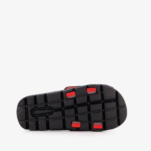 Jongens badslippers zwart rood