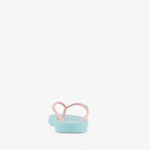 Meisjes teenslippers blauw roze