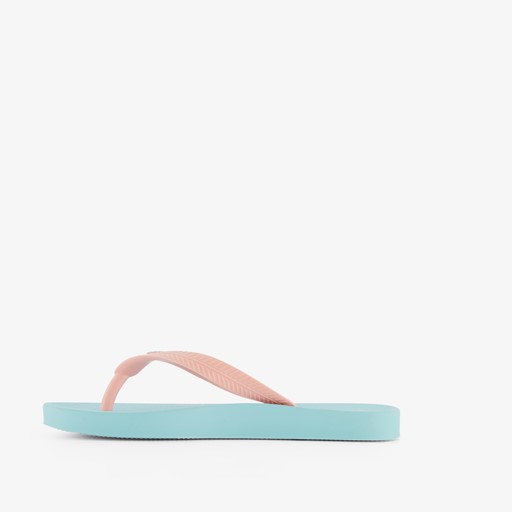 Meisjes teenslippers blauw roze