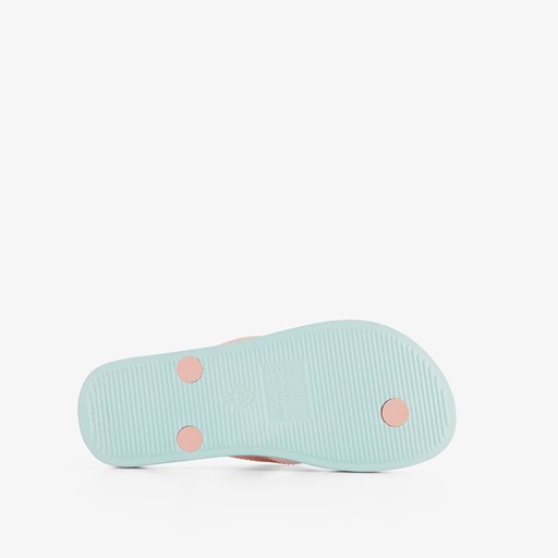 Meisjes teenslippers blauw roze