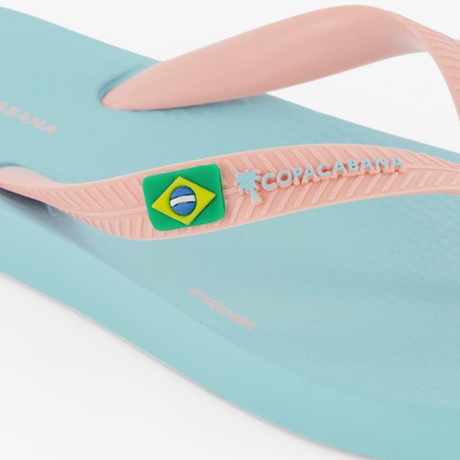 Meisjes teenslippers blauw roze