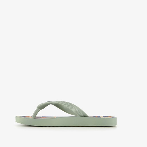 Kinder teenslippers groen met zeilboot
