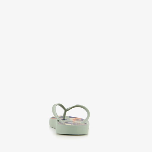 Kinder teenslippers groen met zeilboot