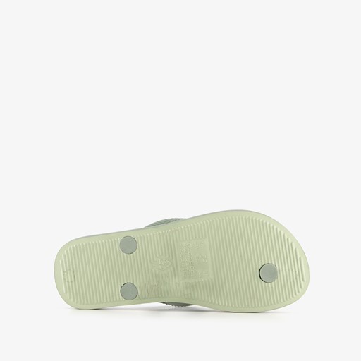 Kinder teenslippers groen met zeilboot