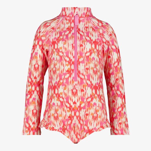 Meisjes UV badpak met lange mouwen roze