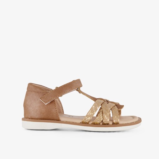 Meisjes sandalen bruin goud