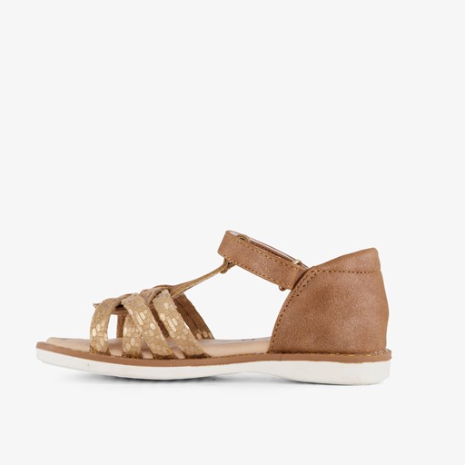 Meisjes sandalen bruin goud