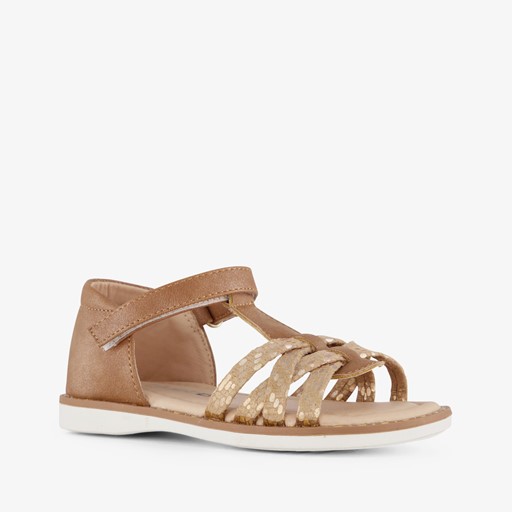 Meisjes sandalen bruin goud