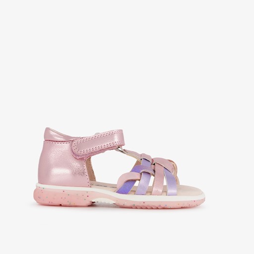 Leren meisjes sandalen metallic roze
