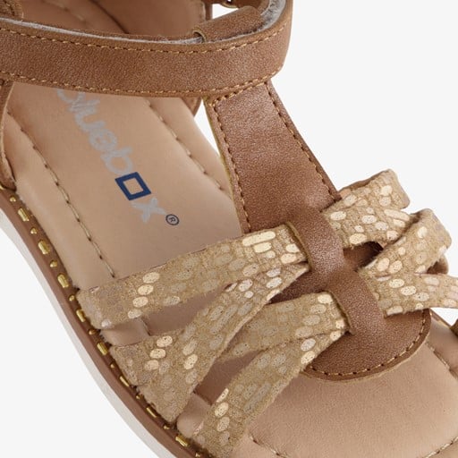 Meisjes sandalen bruin goud