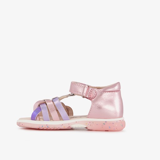 Leren meisjes sandalen metallic roze
