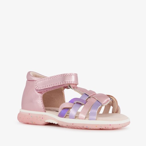 Leren meisjes sandalen metallic roze