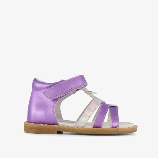 Leren meisjes sandalen metallic paarse