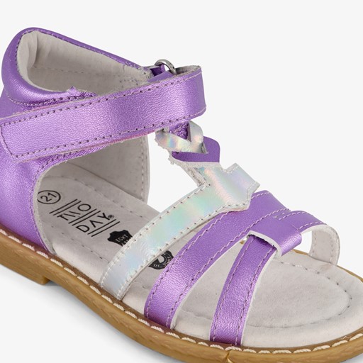 Leren meisjes sandalen metallic paarse
