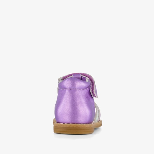 Leren meisjes sandalen metallic paarse