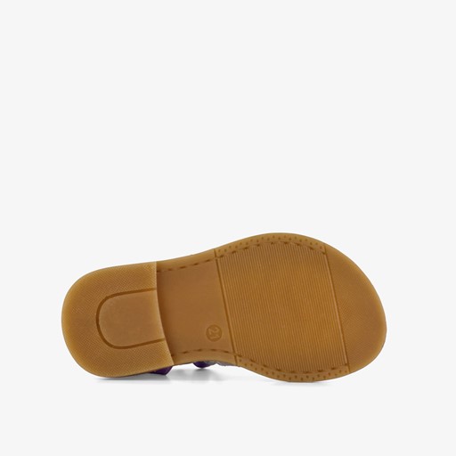 Leren meisjes sandalen metallic paarse