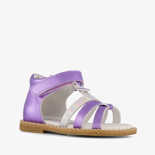 Leren meisjes sandalen metallic paarse