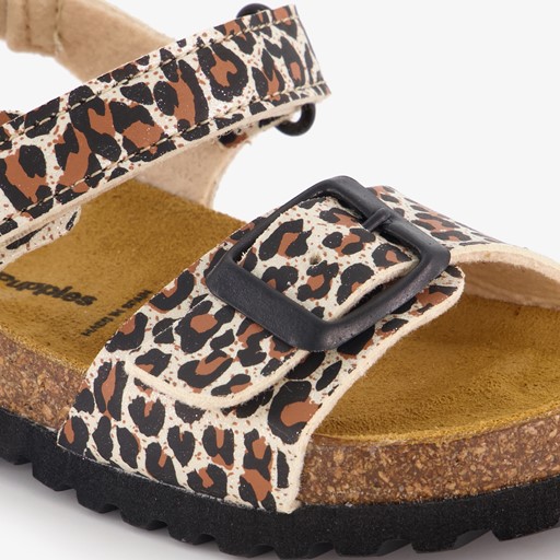 Kinder bio sandalen met panterprint
