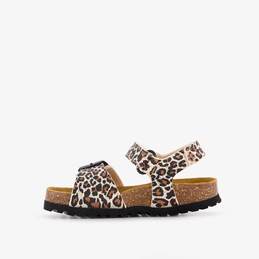 Kinder bio sandalen met panterprint