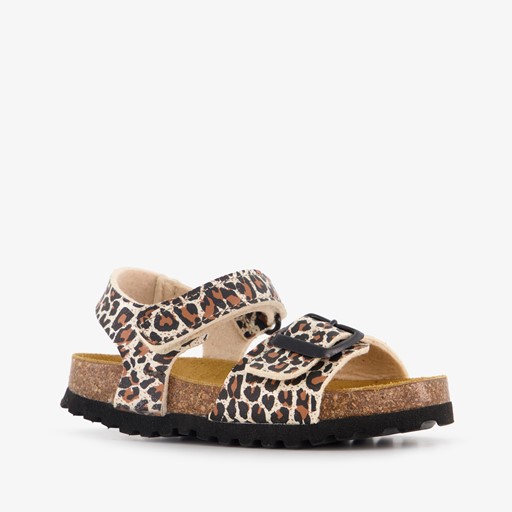 Kinder bio sandalen met panterprint
