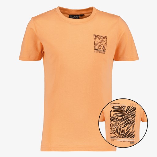 Jongens T-shirt met backprint oranje