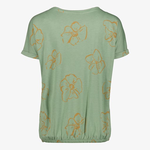 Dames T-shirt met bloemenprint groen