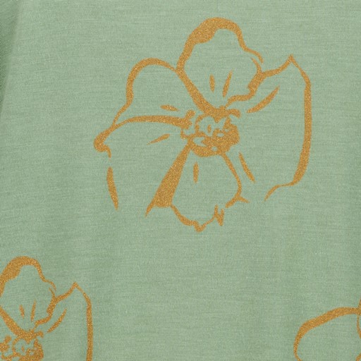 Dames T-shirt met bloemenprint groen