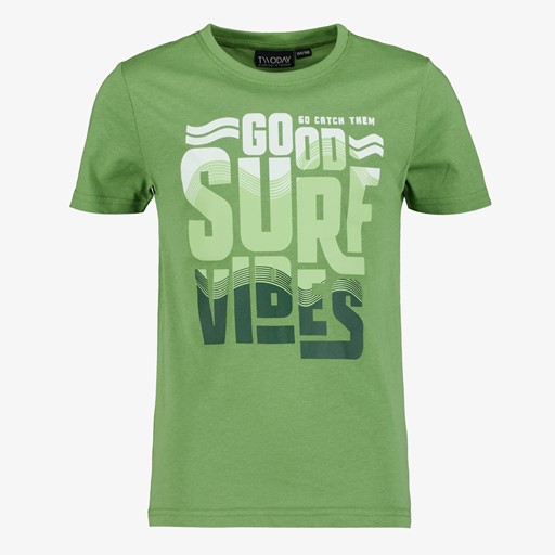 Jongens T-shirt met opdruk groen