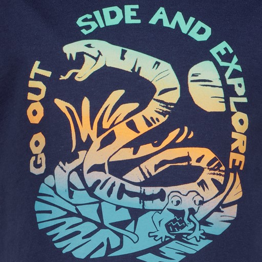 Jongens T-shirt met opdruk donkerblauw