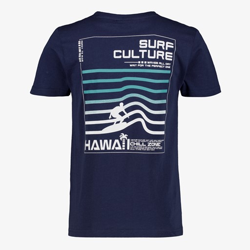 Jongens T-shirt met surf opdruk blauw
