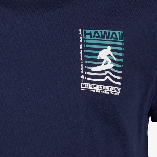 Jongens T-shirt met surf opdruk blauw