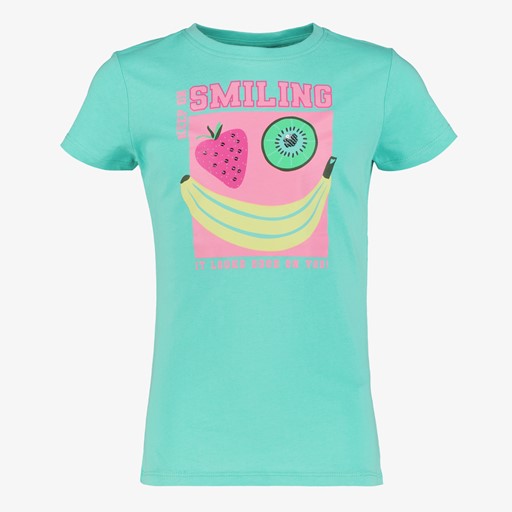 Meisjes T-shirt met fruit blauw