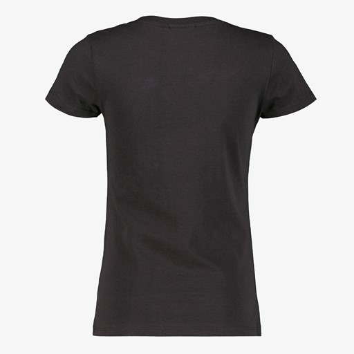 Meisjes T-shirt met bloemetjes hart zwart