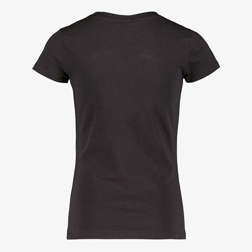Meisjes T-shirt met bloemetjes zwart