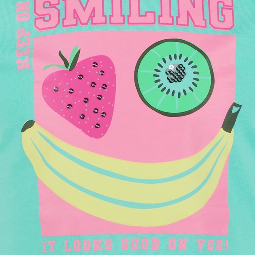 Meisjes T-shirt met fruit blauw