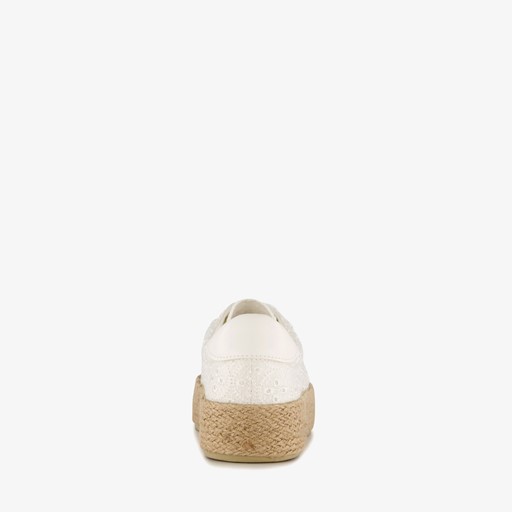 Dames sneakers met jute zool wit