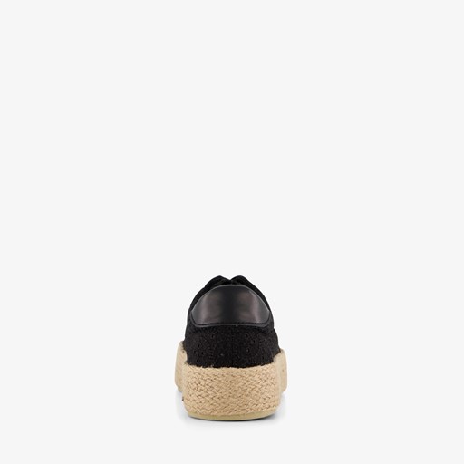Dames sneakers met jute zwart