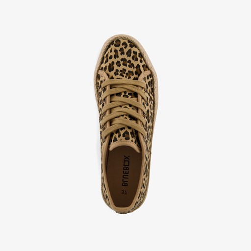 Dames sneakers met jute en panterprint