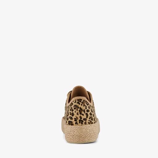 Dames sneakers met jute en panterprint