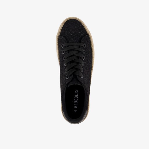 Dames sneakers met jute zwart