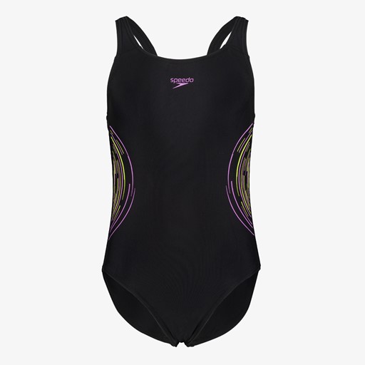 Meisjes badpak zwart paars